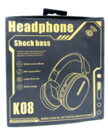 K08 Wireless Bluetooth 5.3 Stereo Headphones with Mic, Shock Bass - Blac... - £27.59 GBP