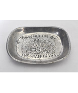 Pewter Metal Serving Dish Plate Share With  Friends Staff of Life India ... - $609.30 MXN
