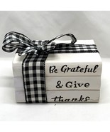 Be Grateful and Give Thanks Faux Book Stack Farmhouse Coffee Bar Black W... - £12.20 GBP