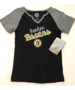 NHL Boston Bruins Girl&#39;s Black &amp; Gray T-Shirt Size Small (6-6X) - £9.40 GBP