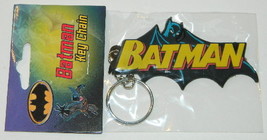 DC Comics Batman Name Over Head &amp; Cape Logo Rubber Keychain Key Ring NEW... - £5.34 GBP