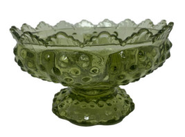 Vintage Green Hobnail Fenton Glass Flower Frog 5 Taper Candle Holder Centerpiece - £22.72 GBP