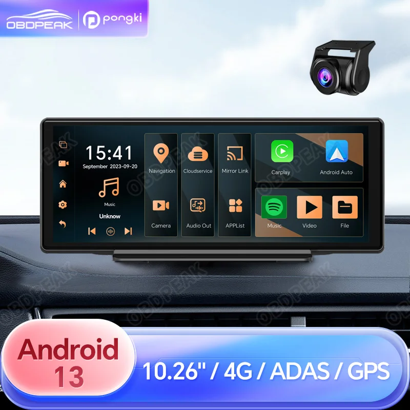 K50 10.26&quot; 4GB+64GB Car DVR Android 13 AI Screen CarPlay&amp;Android Auto 2 In 1 Car - £234.12 GBP+