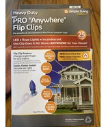 25 Heavy Duty Max Pro Anywhere Christmas Light Flip Clips Simple Living ... - $264.88 MXN