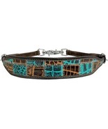 Showman Leather Wither Strap w/ Teal Gator Patchwork Pattern - £117.81 GBP