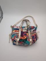 Coach Poppy Pop C Glam Spotlight Colorful Signature Shoulder Handbag Htf - £55.15 GBP