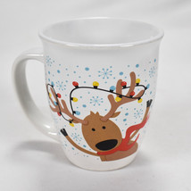 Christmas Lights Reindeer Rudolph Mug Holiday Gift - £11.84 GBP