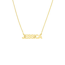 Personalized Engrave 5mm Block Font Name plate Pendant Necklace 14K Solid Gold - £224.28 GBP+