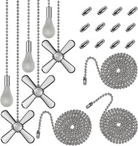 A Six-Piece Beaded Ball Fan Pull Chain Pendant, 12 Additional Beaded And Pull - £26.03 GBP