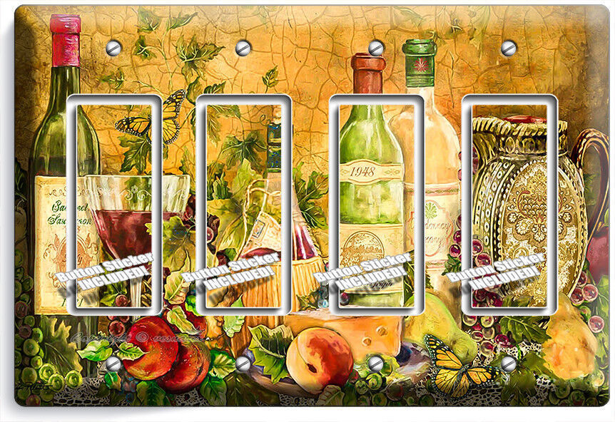 RUSTIC TUSCAN KITCHEN WINE BOTTLE WINE GLASS LIGHT SWITCH OUTLET ART WALL PLATES Item image 8