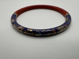 Vintage Carved Cinnabar / Cloisonne Bangle Bracelet 2.5  inner Diameter - £55.39 GBP