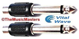 (2) 1/4&quot; Male Mono Plug to Single RCA Jack (F) Audio Cable Cord Adapter VWLTW - $6.64