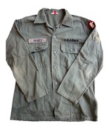 Vintage U.S. Army OG-107 Shirt 70th Infantry Patch BVD Hayes Co Medium - $94.71 CAD