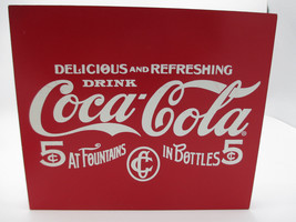 Coca-Cola Red Wood Block Shelf Sitter Sign Delicious and Refreshing - £6.77 GBP