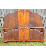 Vintage Full Size Bed Frame Set in Dual Wood Tones Carvings - £359.44 GBP