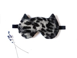 Cat sleep mask -  Fur eye mask for women - Furry cute  Pj party favor - Travel m - £12.77 GBP