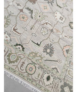 Oushak Hand Knotted Turkish Design Rug living room Beige Checkered Rug C... - $330.00+