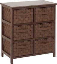 Brown, 6 Drawer Chest With Woven Straps From Honey-Can-Do Home Storage, 30 Lbs. - £75.47 GBP