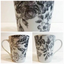 BonJour SHADED GARDEN Porcelain Set of 4 Coffee Mug Slate Tea Cups 11 Oz. - £29.98 GBP