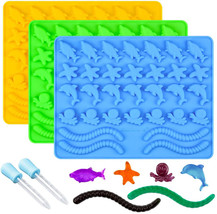Gummy Molds Hard Candy Molds - Candy Molds Silicone Including Worms, Starfishs, - £23.17 GBP
