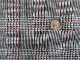 3332. Black &amp; Gray Plaid Stretch Knit Apparel Polyester FABRIC--63&quot; X 1-3/4 Yds. - £9.58 GBP