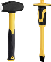 KURUI 3Lb Sledge Hammer &amp; Flat Chisel with Hand Protection for Tile/Rock... - £32.79 GBP