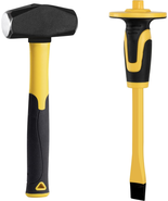 KURUI 3Lb Sledge Hammer &amp; Flat Chisel with Hand Protection for Tile/Rock... - £32.76 GBP