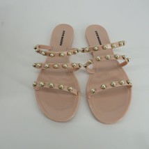 Steve Madden Womens Yalsa Blush Pearl Embellished Flat Sandal 10 New In Box - £17.46 GBP