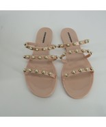 Steve Madden Womens Yalsa Blush Pearl Embellished Flat Sandal 10 New In Box - £17.35 GBP