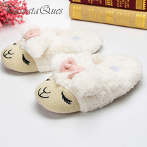 Cute Sheep Animal Women Winter Home Slippers For Indoor Bedroom House Warm Cotto - £19.40 GBP