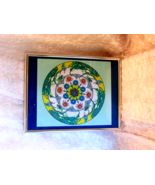 circle of insects - blues/greens, hand colored silver frame (pantry) - £1.54 GBP
