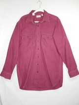 VTG LL Bean Mens Tall Shirt Flannel Chamois Cloth Dark Cherry Heavy 16 Tall - £15.71 GBP