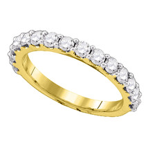 14kt Yellow Gold Womens Round Pave-set Diamond Single Row Wedding Band 1.00 - £804.27 GBP