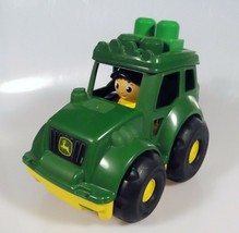Mega Bloks John Deere Lil&#39; Tractor with Driver Figure &amp; 1 Block First Bu... - $3.99