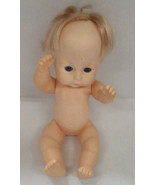 Vintage vinyl baby doll drink and wet with blue movable eyes rooted hair... - $19.75