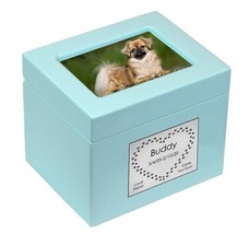 Small Pet Blue Photo Chest Urn - Free Plate - £47.36 GBP