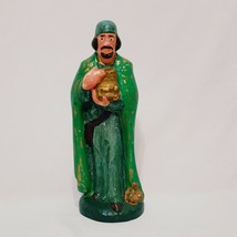 Nativity Wiseman King Green Christmas Hand Painted Atlantic Mold Ceramic 8&quot; - £14.34 GBP