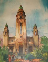 Al Mettel Pantheon Plaza Old Church Grave Tomb Caracas Venezuela Litho Print Art - £33.61 GBP