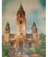 AL METTEL PANTHEON PLAZA OLD CHURCH GRAVE TOMB CARACAS VENEZUELA LITHO P... - £35.18 GBP