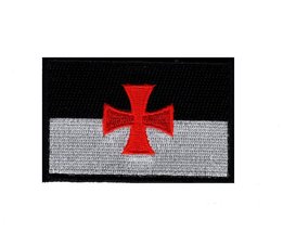 Templar Knight Flag Iron on Sew on Patch - £5.49 GBP