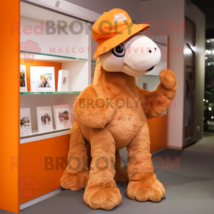 Orange Camel mascot costume character dressed with a Polo Tee and Hats - £896.72 GBP