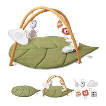 Baby Play Gym Mat, Baby Activity Mat with 6 Sensory Toys, Oversize Leaf-... - $48.06