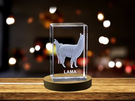 LED Base included | Graceful Llama Crystal Carvings | Exquisite Gems Etched - £31.96 GBP+