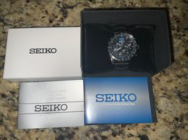 Seiko Men&#39;s Essential Quartz 100m Black Stainless Steel/Silicone Watch SSB353 - £64.20 GBP+