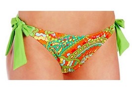 $68 Nanette Lepore Bikini Bottoms Medium Lime Beaded Contrast Tie Sides ... - $24.95