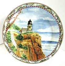 Split Rock Lighthouse Plate SIGNALS 5100 American Atelier At Home Porcelain 8&quot;  - £11.05 GBP