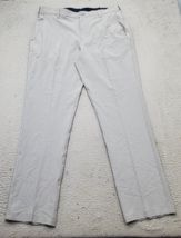 IZOD Golf Chino Pants Mens 34x32 Gray Performance Straight Leg Slash Poc... - $21.33