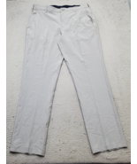 IZOD Golf Chino Pants Mens 34x32 Gray Performance Straight Leg Slash Poc... - $21.33