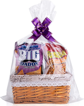 Awpeye Clear Basket Bags, 25 Pack Large Cellophane Wrap for Baskets and ... - $16.59