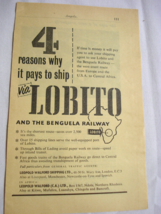 1960 Two sided Africa Ad Lobito &amp; Benguela Railway &amp; Massey-Ferguson - €7,86 EUR